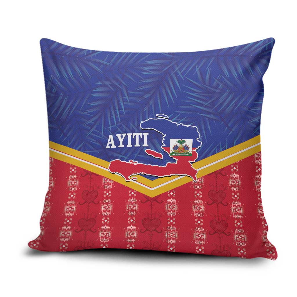 Afro-Haitians Pillow Cover Proud Ayiti Veve Vodou Royal Palm Leaves - African Pride