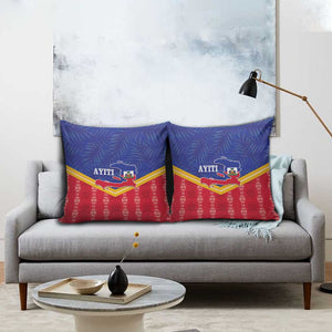 Afro-Haitians Pillow Cover Proud Ayiti Veve Vodou Royal Palm Leaves - African Pride