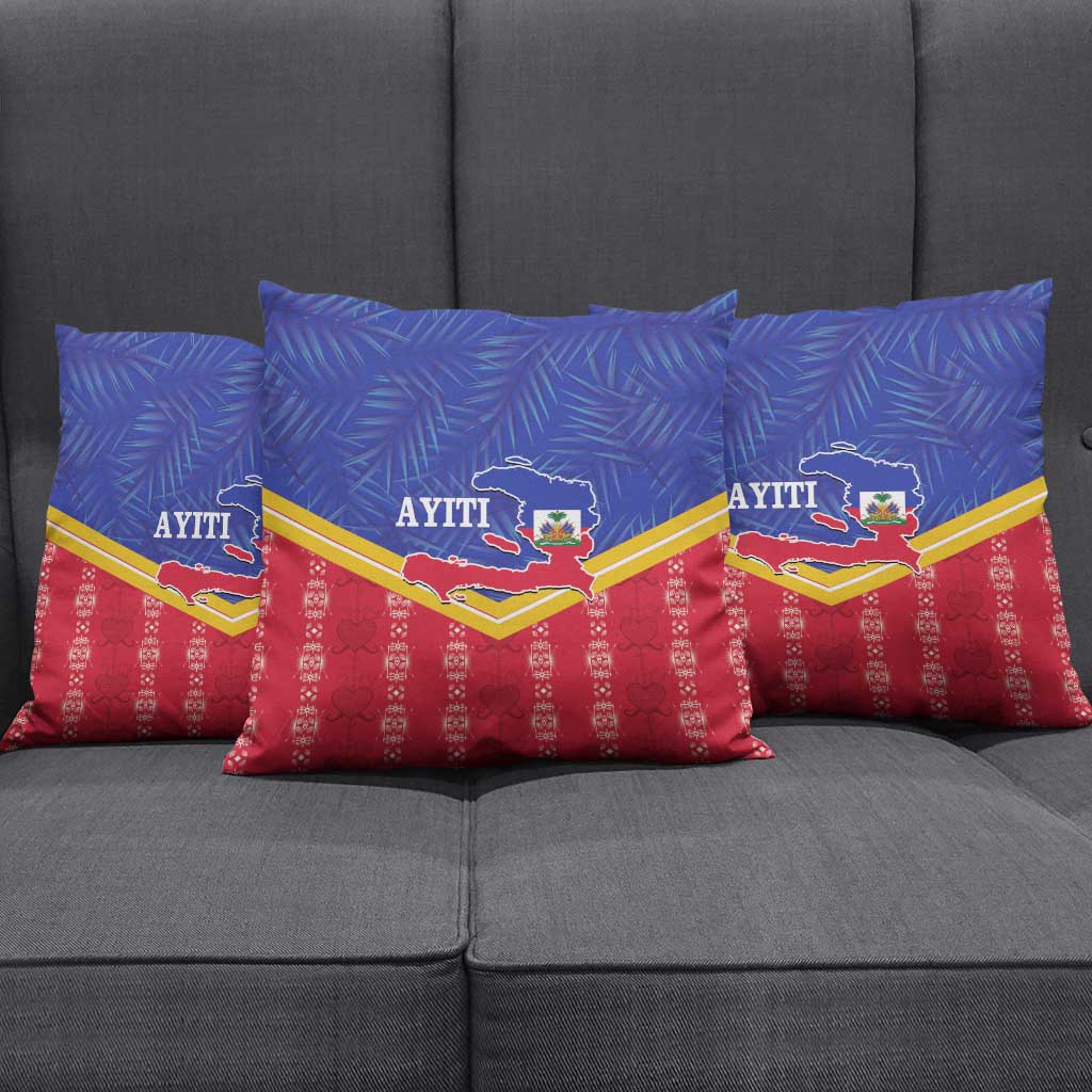 Afro-Haitians Pillow Cover Proud Ayiti Veve Vodou Royal Palm Leaves - African Pride