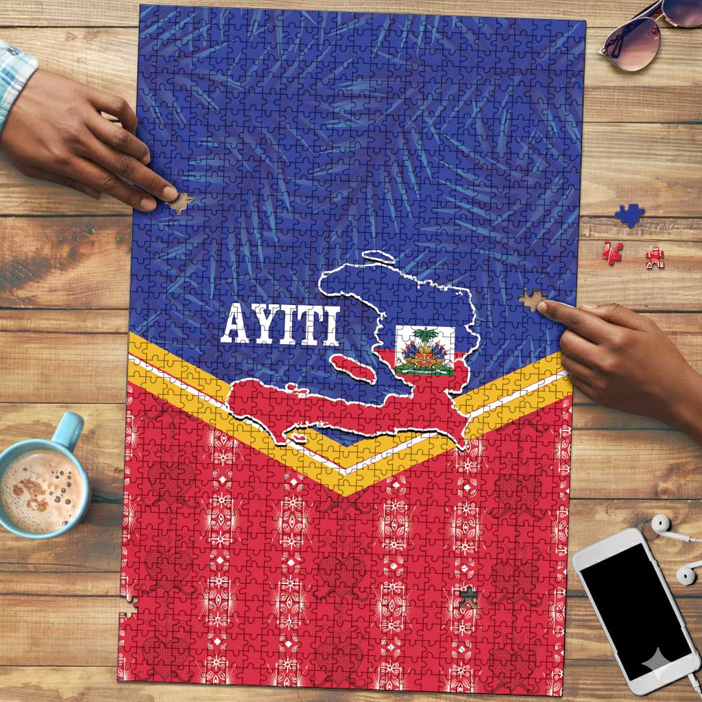 Afro-Haitians Puzzle Proud Ayiti Veve Vodou Royal Palm Leaves - African Pride