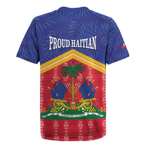Afro-Haitians Rugby Jersey Proud Ayiti Veve Vodou Royal Palm Leaves LT14