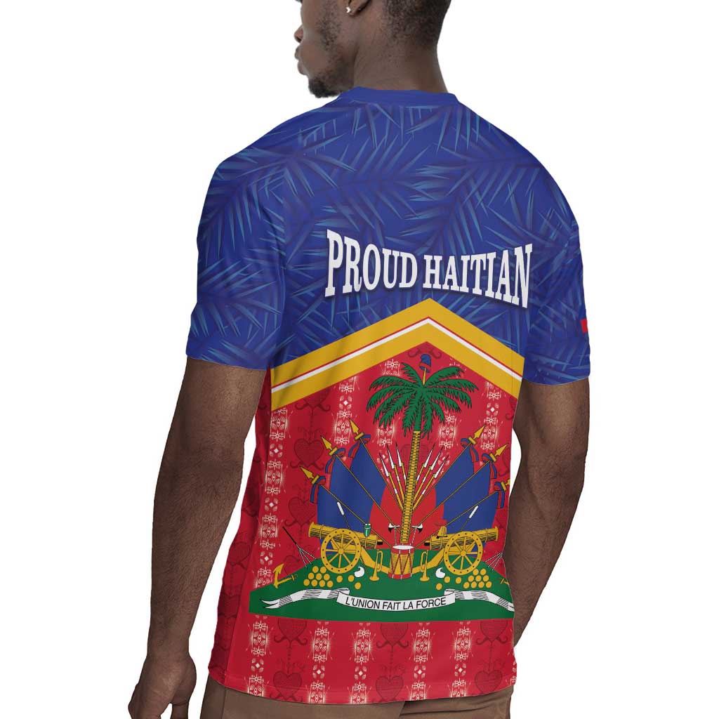 Afro-Haitians Rugby Jersey Proud Ayiti Veve Vodou Royal Palm Leaves LT14