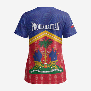 Afro-Haitians Scrub Top Proud Ayiti Veve Vodou Royal Palm Leaves - African Pride
