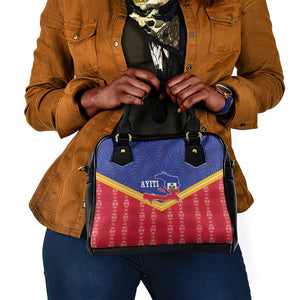 Afro-Haitians Shoulder Handbag Proud Ayiti Veve Vodou Royal Palm Leaves - African Pride
