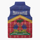 Afro-Haitians Sleeveless Puffer Jacket Proud Ayiti Veve Vodou Royal Palm Leaves - African Pride
