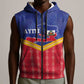 Afro-Haitians Sleeveless Zip Hoodie Proud Ayiti Veve Vodou Royal Palm Leaves - African Pride