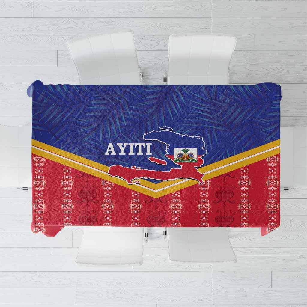 Afro-Haitians Tablecloth Proud Ayiti Veve Vodou Royal Palm Leaves - African Pride