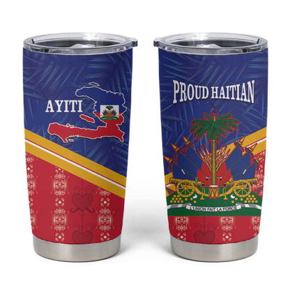 Afro-Haitians Tumbler Cup Proud Ayiti Veve Vodou Royal Palm Leaves - African Pride
