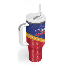 Afro-Haitians Tumbler With Handle Proud Ayiti Veve Vodou Royal Palm Leaves - African Pride