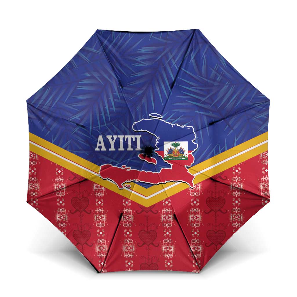 Afro-Haitians Umbrella Proud Ayiti Veve Vodou Royal Palm Leaves - African Pride