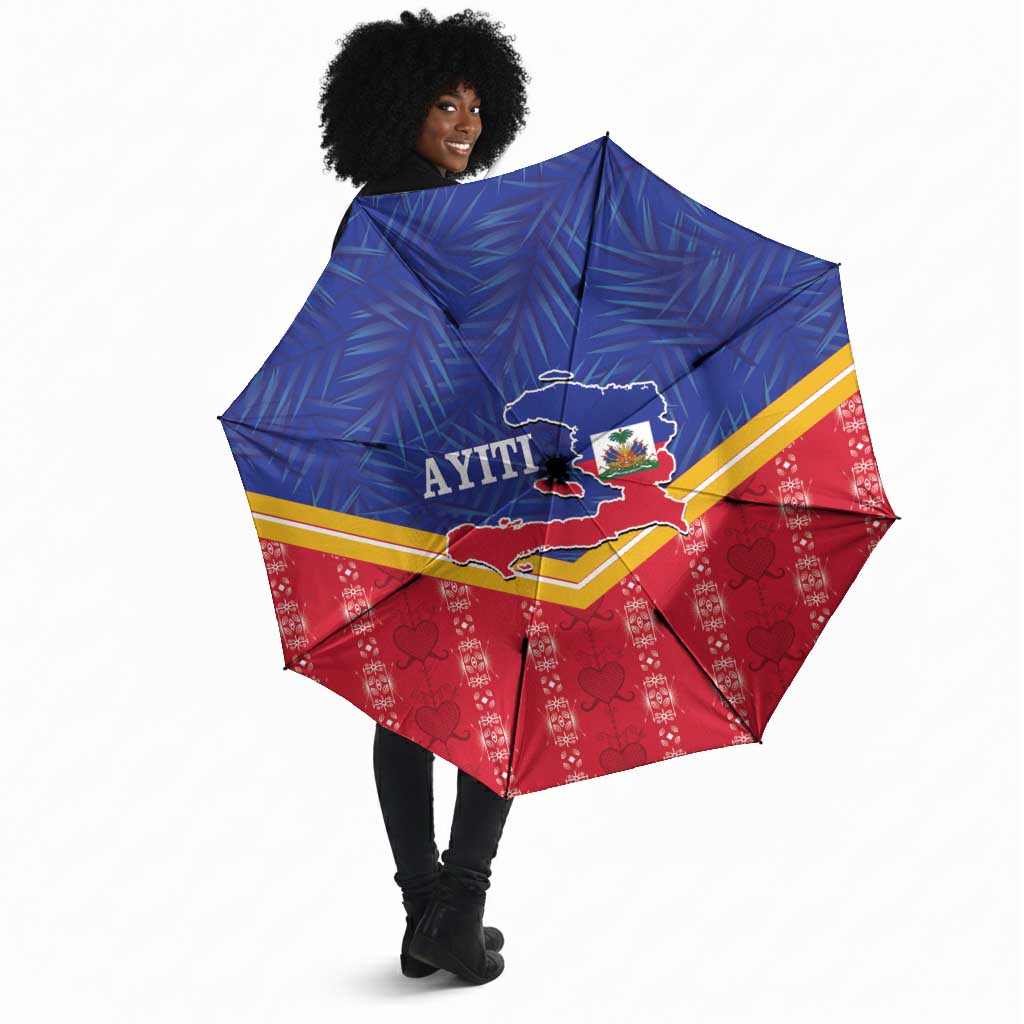 Afro-Haitians Umbrella Proud Ayiti Veve Vodou Royal Palm Leaves - African Pride