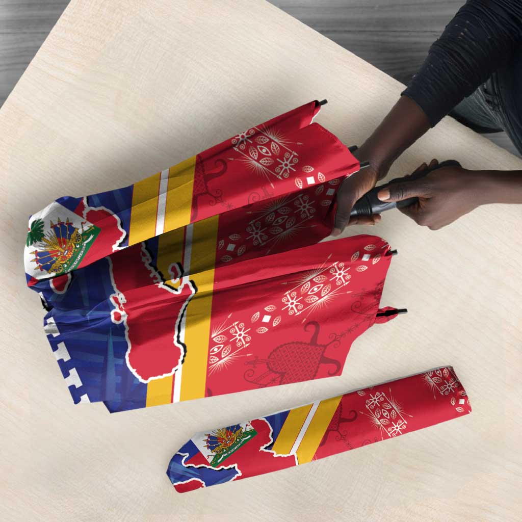 Afro-Haitians Umbrella Proud Ayiti Veve Vodou Royal Palm Leaves - African Pride