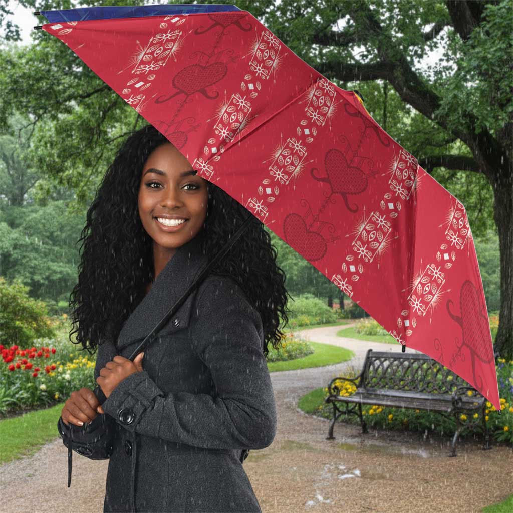 Afro-Haitians Umbrella Proud Ayiti Veve Vodou Royal Palm Leaves - African Pride