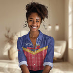 Afro-Haitians Women Casual Shirt Proud Ayiti Veve Vodou Royal Palm Leaves - African Pride