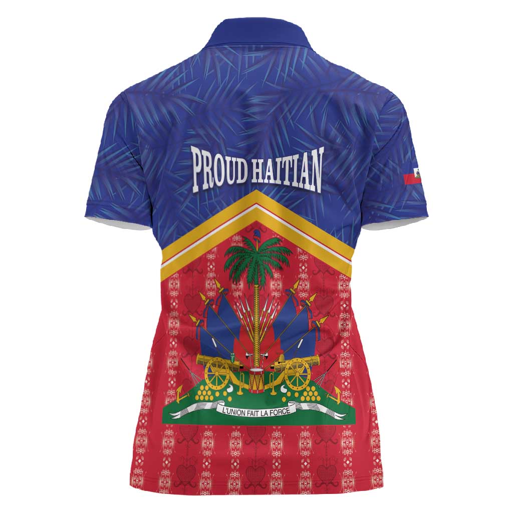 Afro-Haitians Women Polo Shirt Proud Ayiti Veve Vodou Royal Palm Leaves LT14