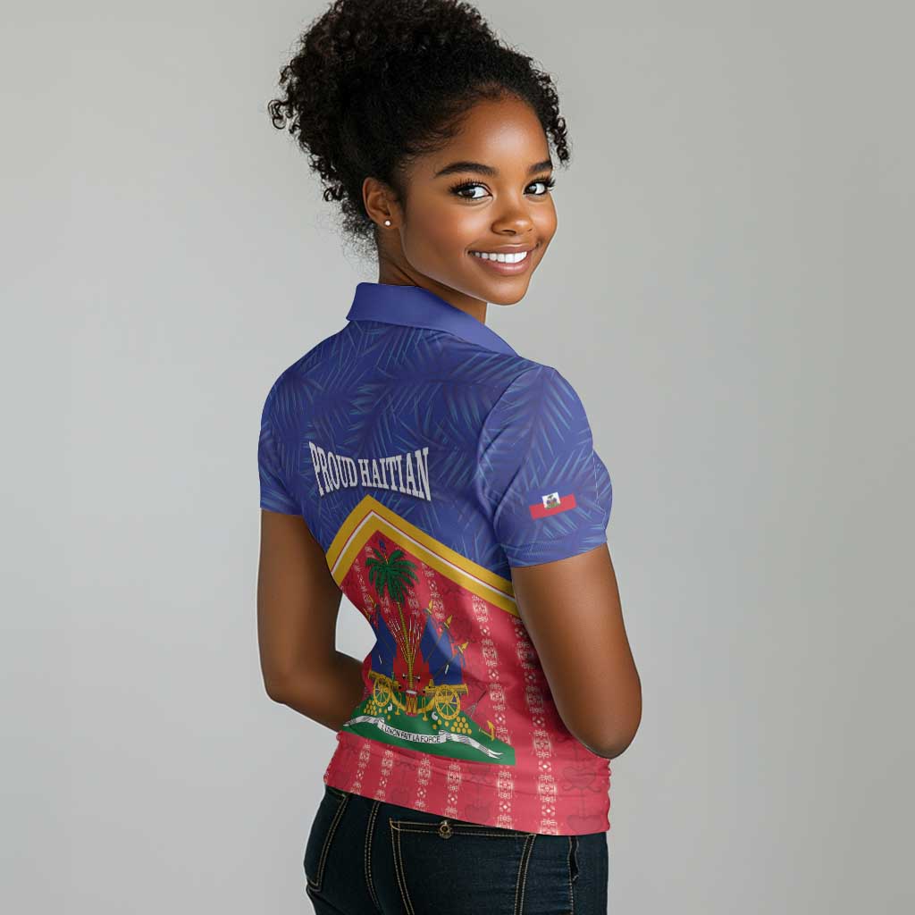 Afro-Haitians Women Polo Shirt Proud Ayiti Veve Vodou Royal Palm Leaves LT14