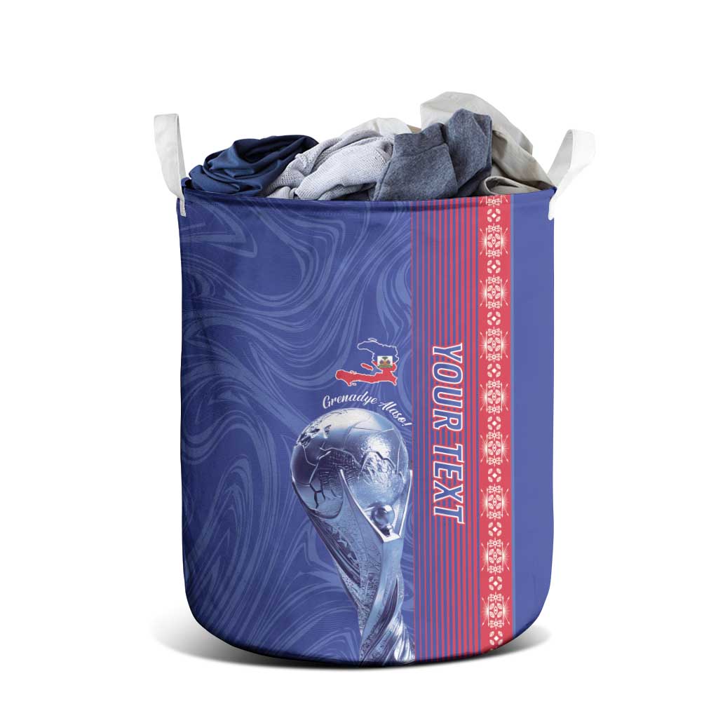 Custom Afro-Haiti Football Laundry Basket 2026 Grenadye Alaso Blue Version - African Pride