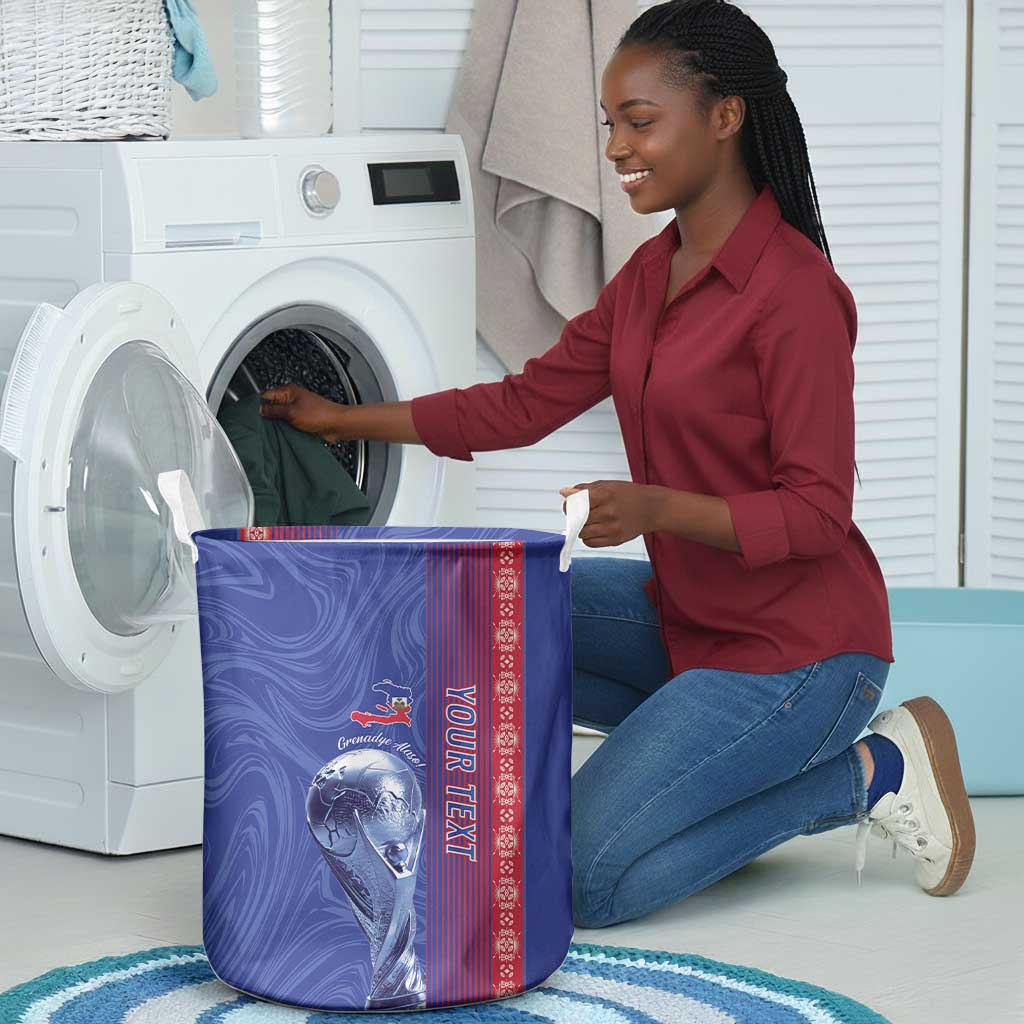 Custom Afro-Haiti Football Laundry Basket 2026 Grenadye Alaso Blue Version - African Pride