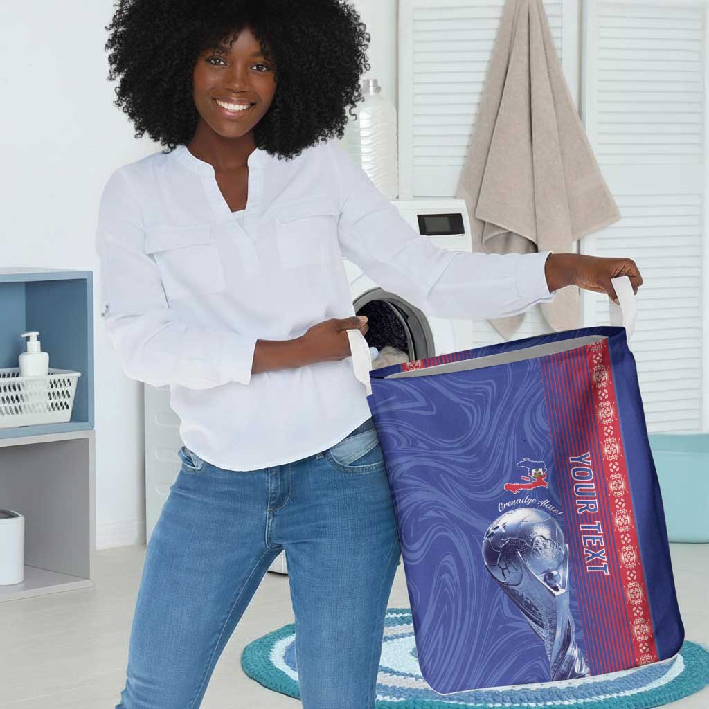 Custom Afro-Haiti Football Laundry Basket 2026 Grenadye Alaso Blue Version - African Pride