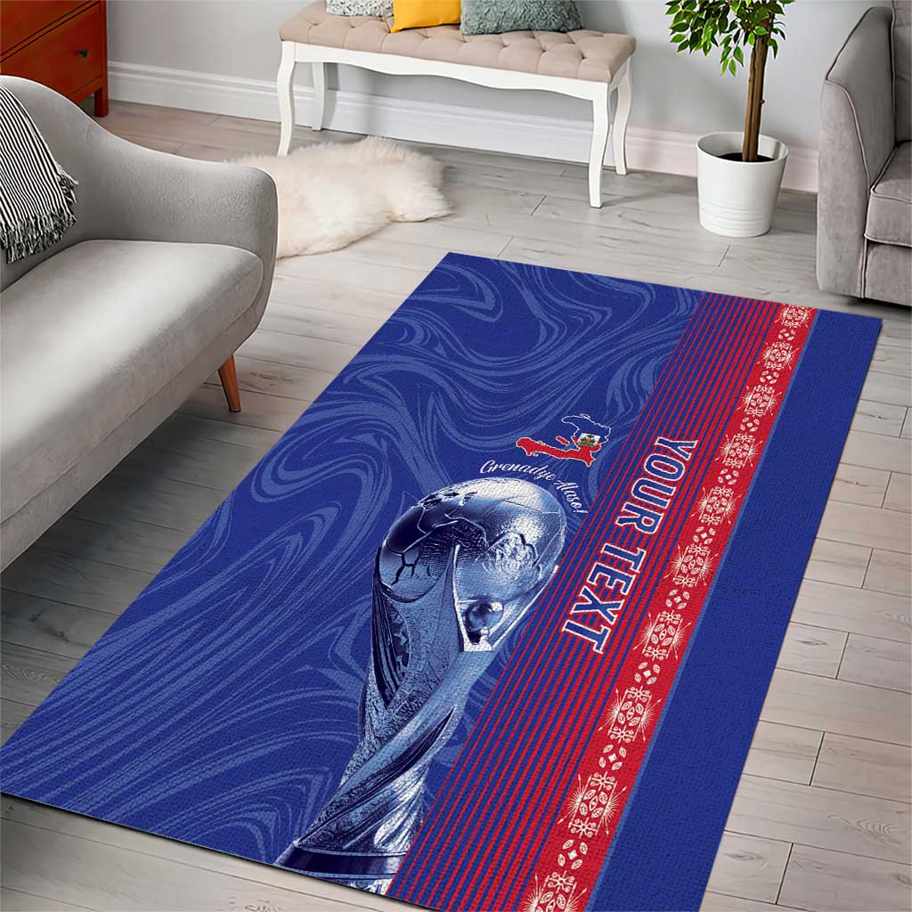 Custom Afro-Haiti Football Area Rug 2026 Grenadye Alaso Blue Version - African Pride