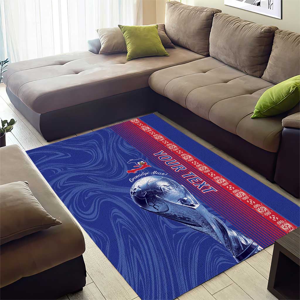 Custom Afro-Haiti Football Area Rug 2026 Grenadye Alaso Blue Version - African Pride