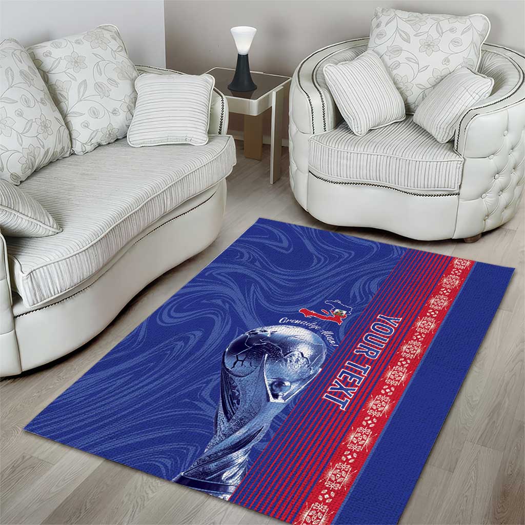 Custom Afro-Haiti Football Area Rug 2026 Grenadye Alaso Blue Version - African Pride