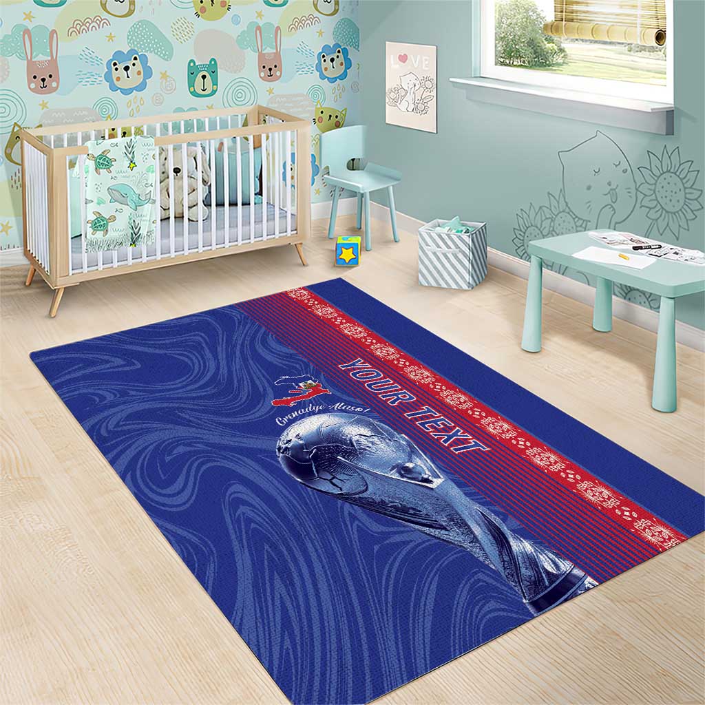 Custom Afro-Haiti Football Area Rug 2026 Grenadye Alaso Blue Version - African Pride