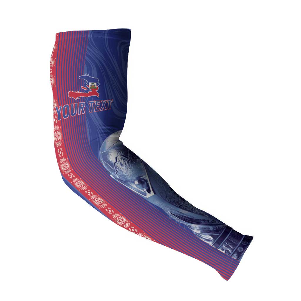 Custom Afro-Haiti Football Arm Sleeves 2026 Grenadye Alaso Blue Version - African Pride