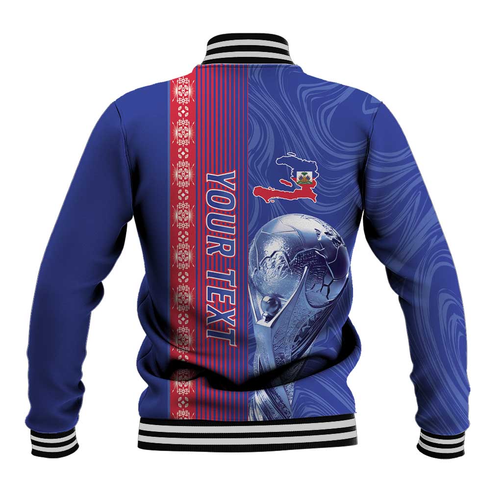 Custom Afro-Haiti Football Baseball Jacket 2026 Grenadye Alaso Blue Version - African Pride