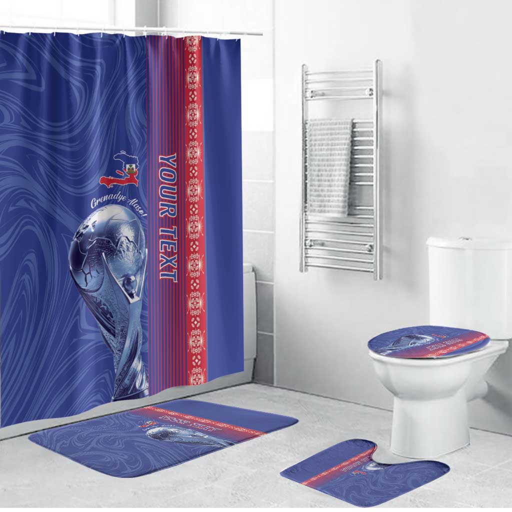 Custom Afro-Haiti Football Bathroom Set 2026 Grenadye Alaso Blue Version - African Pride