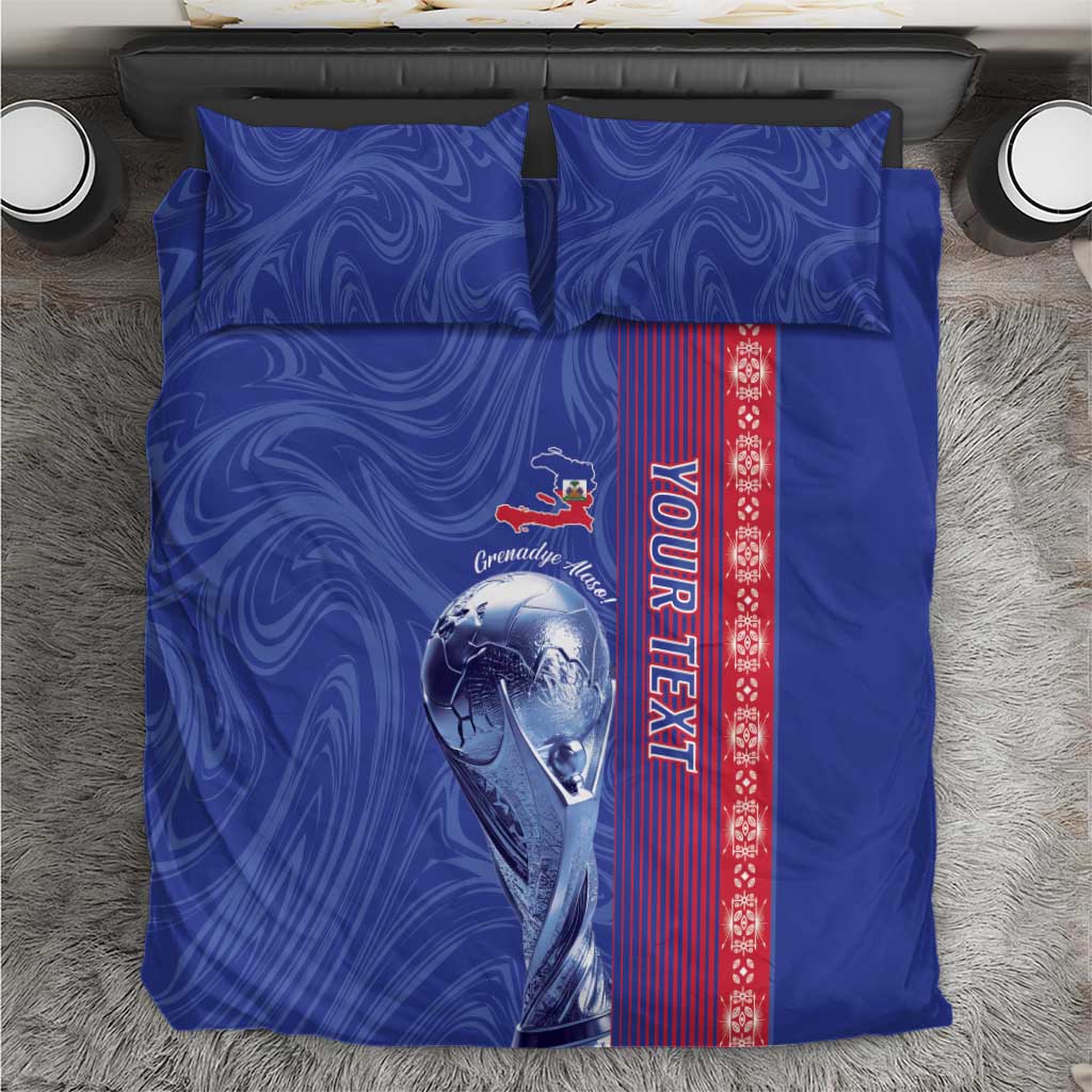 Custom Afro-Haiti Football Bedding Set 2026 Grenadye Alaso Blue Version - African Pride