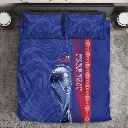 Custom Afro-Haiti Football Bedding Set 2026 Grenadye Alaso Blue Version - African Pride
