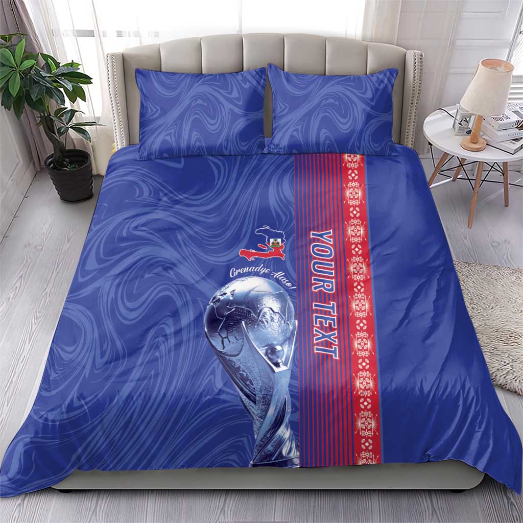 Custom Afro-Haiti Football Bedding Set 2026 Grenadye Alaso Blue Version - African Pride