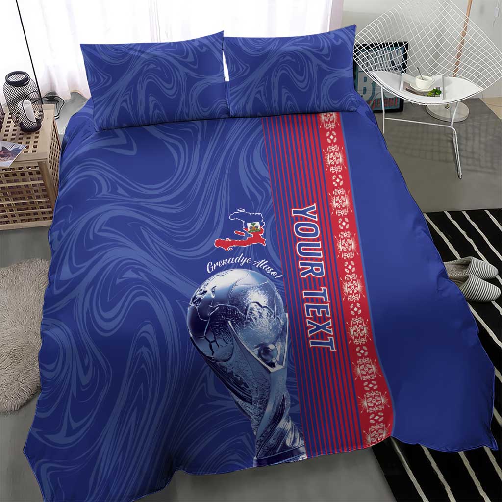 Custom Afro-Haiti Football Bedding Set 2026 Grenadye Alaso Blue Version - African Pride