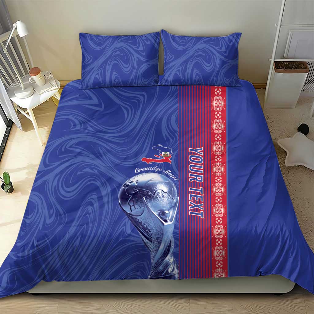 Custom Afro-Haiti Football Bedding Set 2026 Grenadye Alaso Blue Version - African Pride