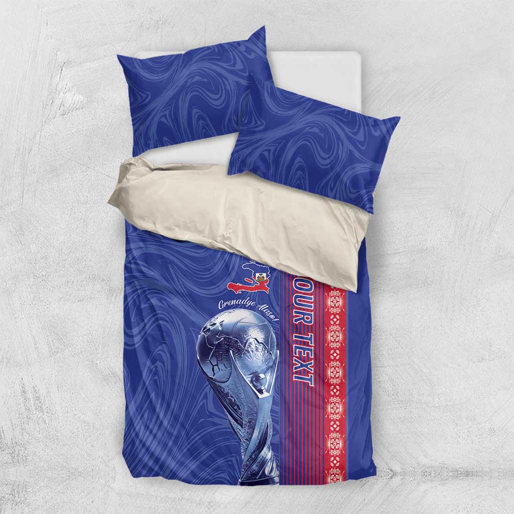 Custom Afro-Haiti Football Bedding Set 2026 Grenadye Alaso Blue Version - African Pride