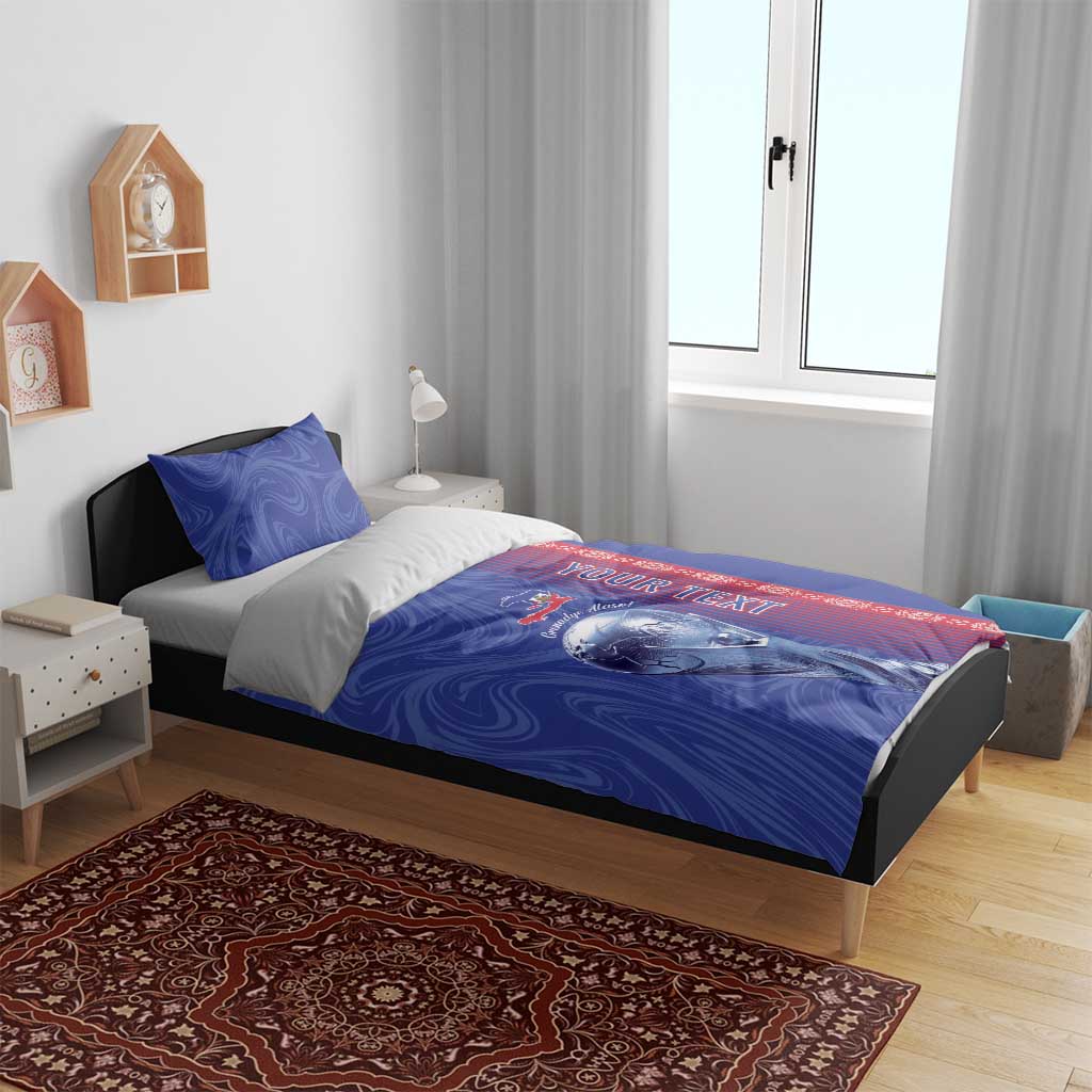 Custom Afro-Haiti Football Bedding Set 2026 Grenadye Alaso Blue Version - African Pride