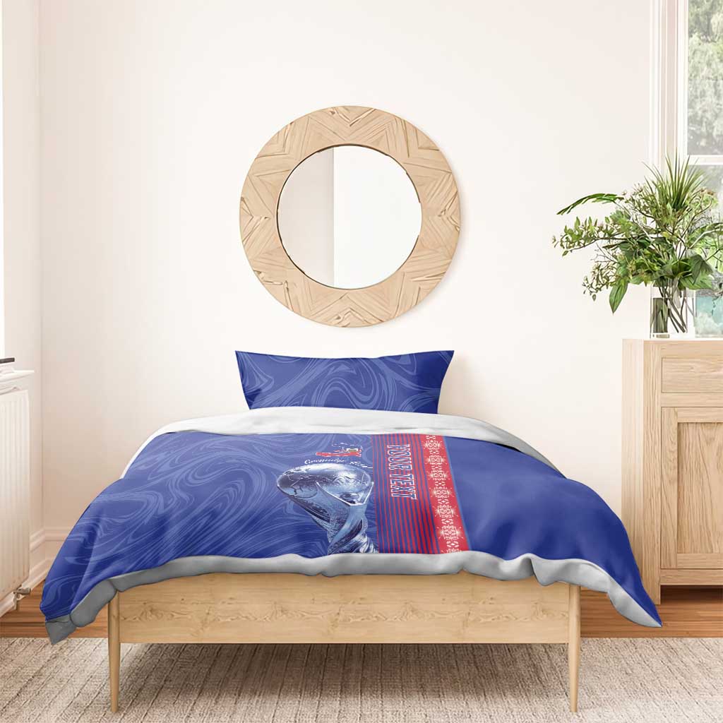 Custom Afro-Haiti Football Bedding Set 2026 Grenadye Alaso Blue Version - African Pride