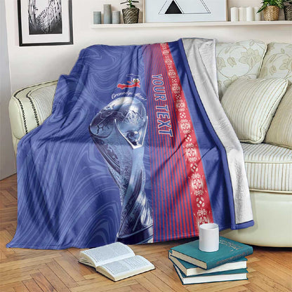 Custom Afro-Haiti Football Blanket 2026 Grenadye Alaso Blue Version - African Pride