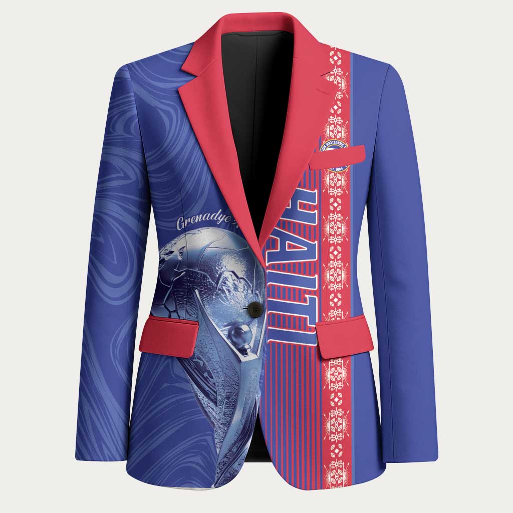 Custom Afro-Haiti Football Blazer 2026 Grenadye Alaso Blue Version - African Pride