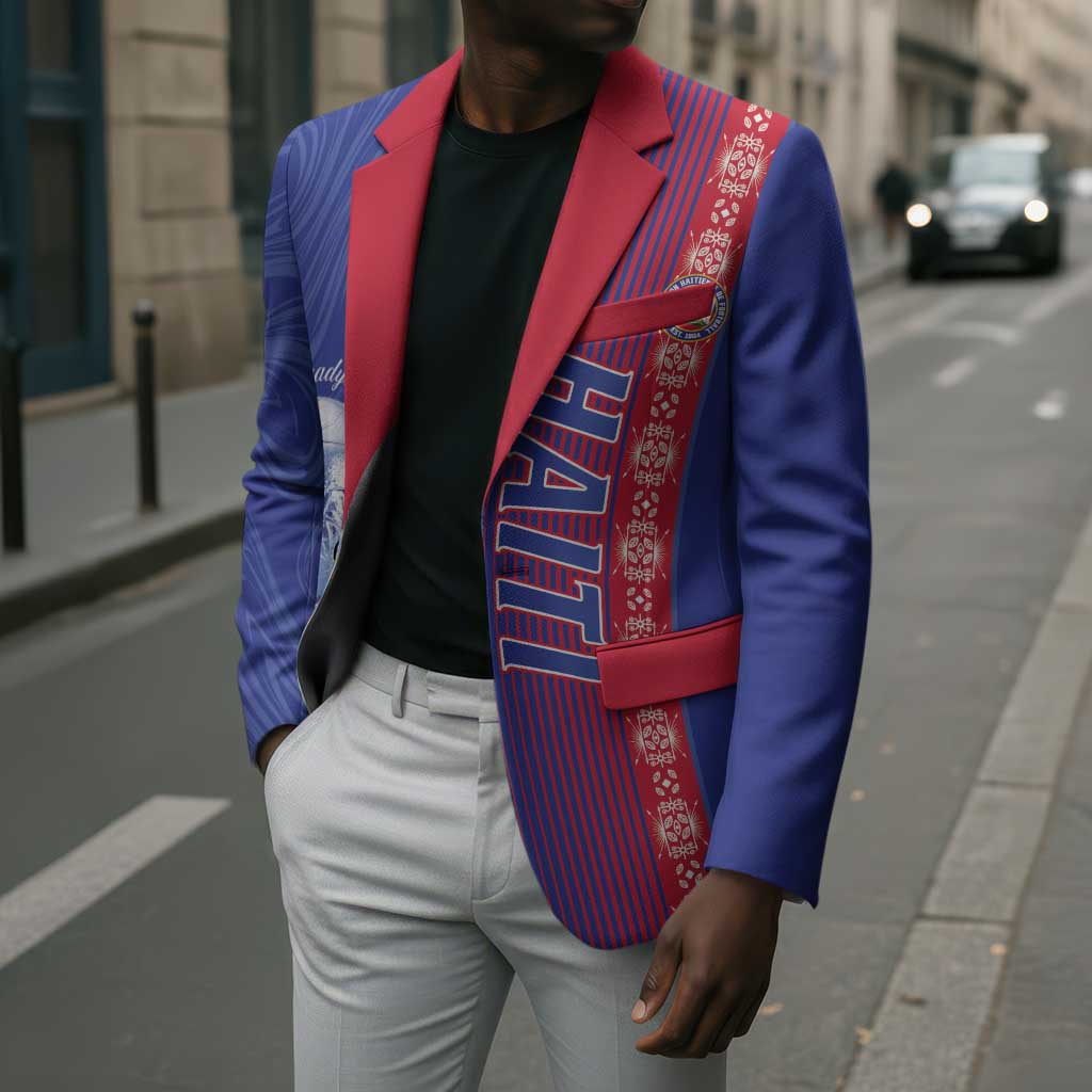 Custom Afro-Haiti Football Blazer 2026 Grenadye Alaso Blue Version - African Pride