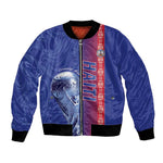 Custom Afro-Haiti Football Bomber Jacket 2026 Grenadye Alaso Blue Version - African Pride