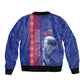 Custom Afro-Haiti Football Bomber Jacket 2026 Grenadye Alaso Blue Version - African Pride