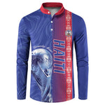 Custom Afro-Haiti Football Button Sweatshirt 2026 Grenadye Alaso Blue Version