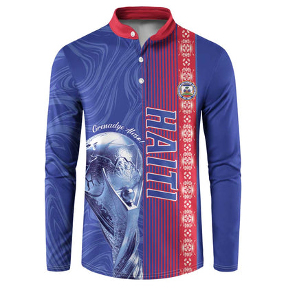Custom Afro-Haiti Football Button Sweatshirt 2026 Grenadye Alaso Blue Version