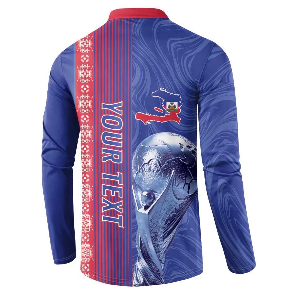 Custom Afro-Haiti Football Button Sweatshirt 2026 Grenadye Alaso Blue Version