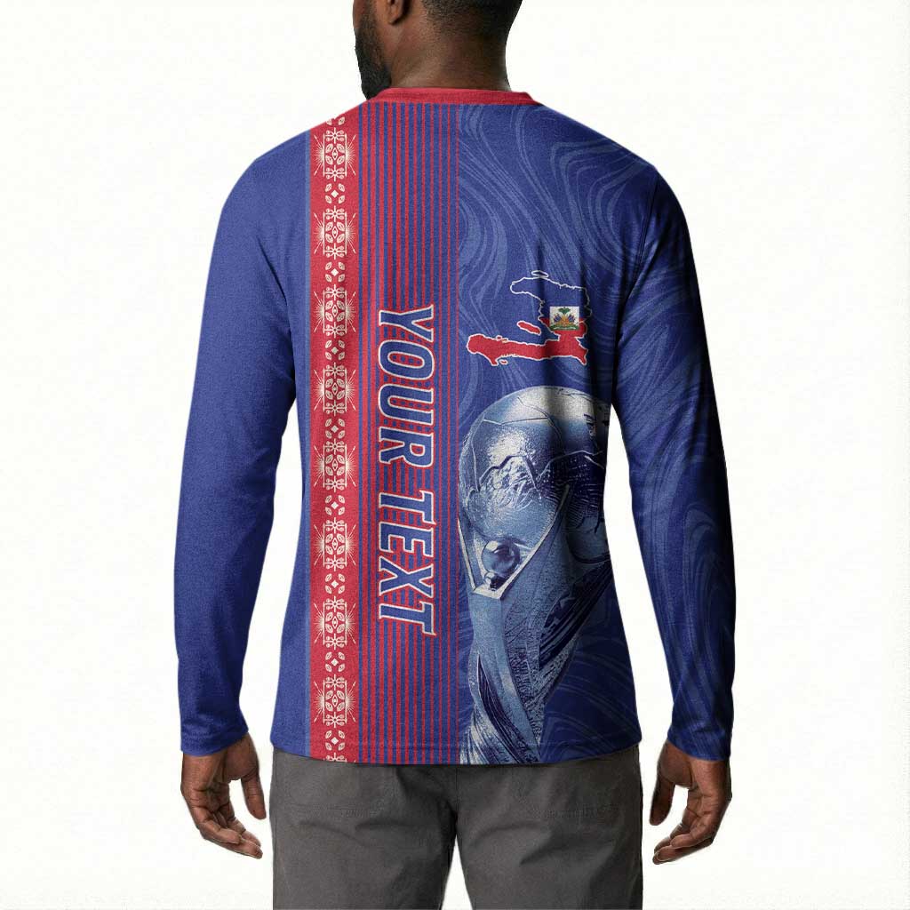 Custom Afro-Haiti Football Button Sweatshirt 2026 Grenadye Alaso Blue Version