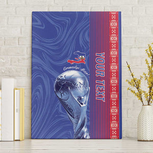 Custom Afro-Haiti Football Canvas Wall Art 2026 Grenadye Alaso Blue Version - African Pride
