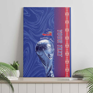 Custom Afro-Haiti Football Canvas Wall Art 2026 Grenadye Alaso Blue Version - African Pride