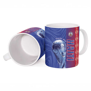 Custom Afro-Haiti Football Ceramic Mug 2026 Grenadye Alaso Blue Version - African Pride